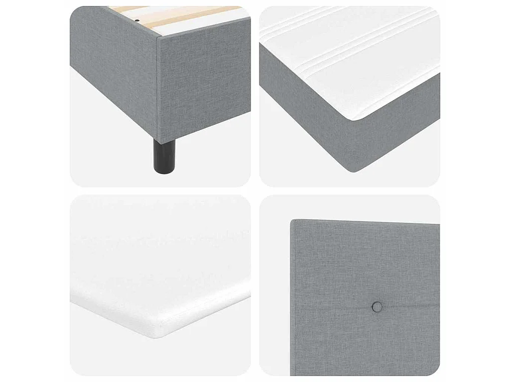 Boxspringbed met hoofdeinde Lichtgrijs 140 x 200 cm Stof