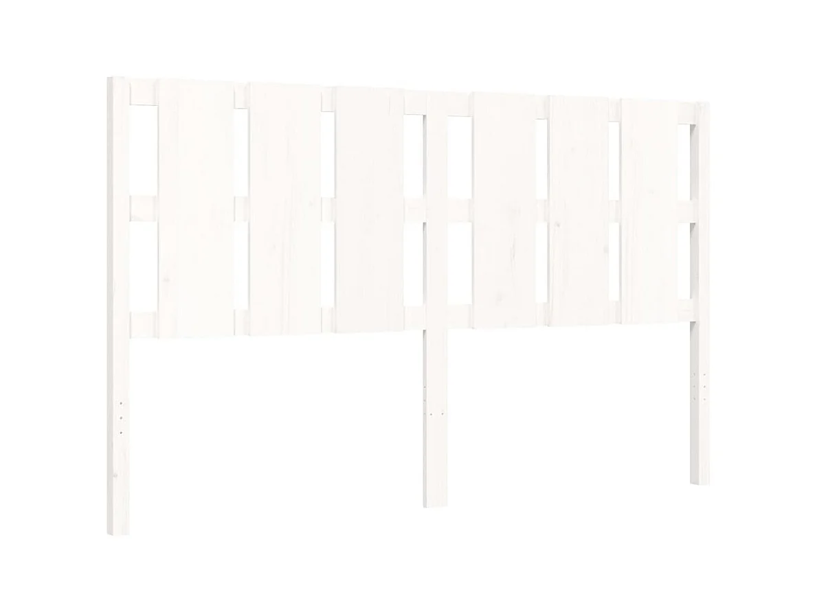 Massivholzbett mit Kopfteil Weiß 160x200 cm