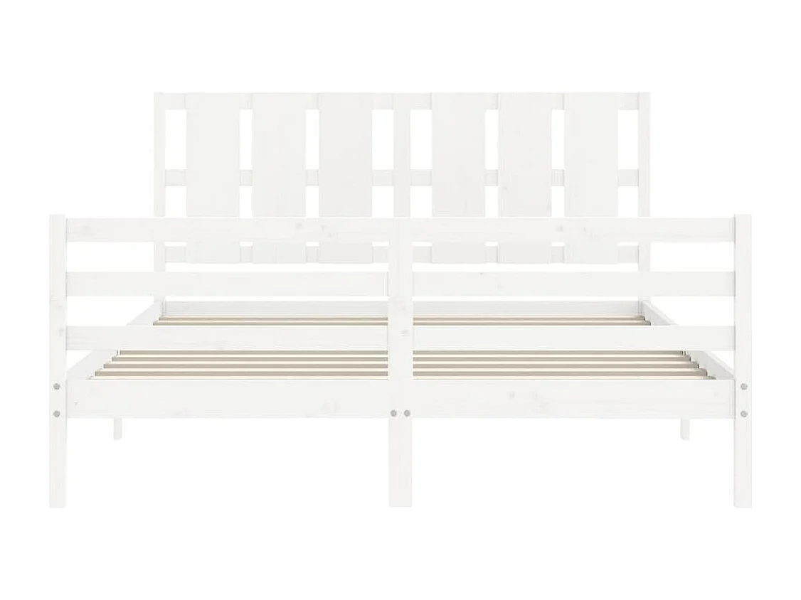 Cadre de lit sans matelas blanc 160x200 cm bois massif