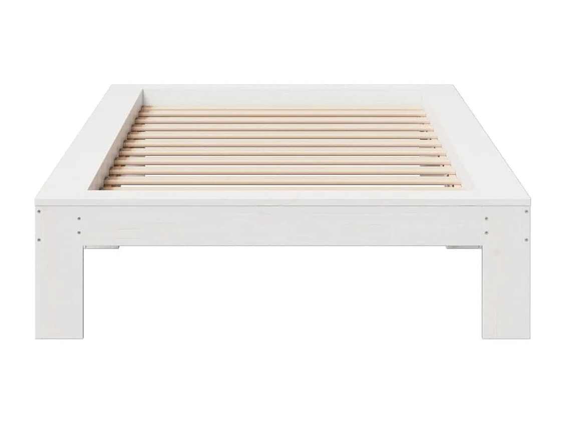 Cadre de lit sans matelas blanc 90x190 cm bois de pin massif