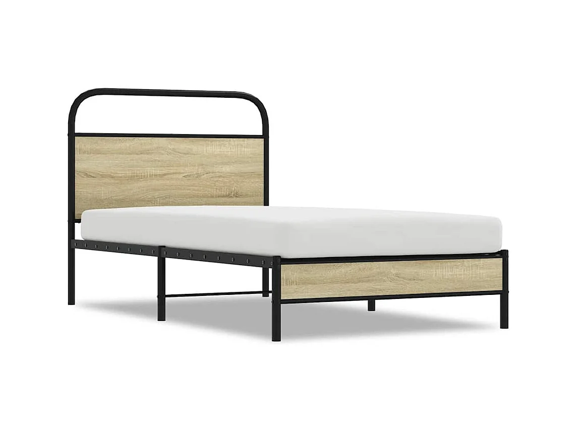 Bettgestell ohne Matratze 90x200 cm Sonoma-Eiche Holzwerkstoff