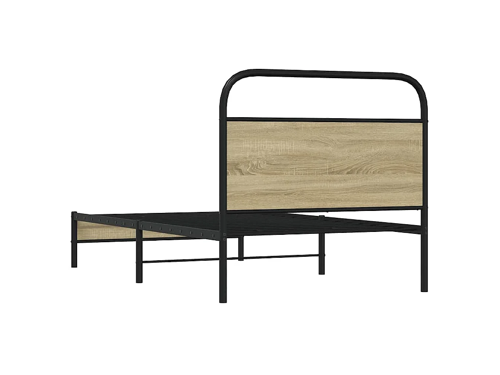 Cadre de lit sans matelas 90x200cm chêne sonoma bois ingénierie