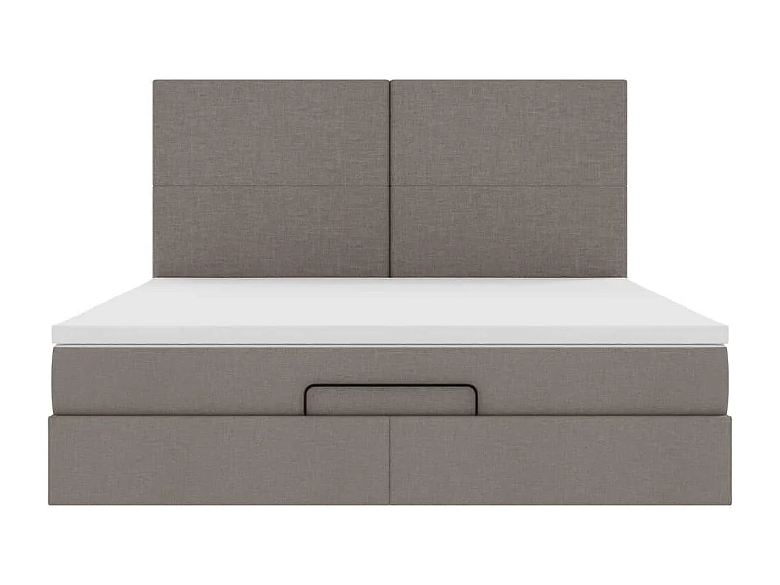 Ottoman-Bett mit Matratze & LEDs Taupe 180x200 cm Stoff