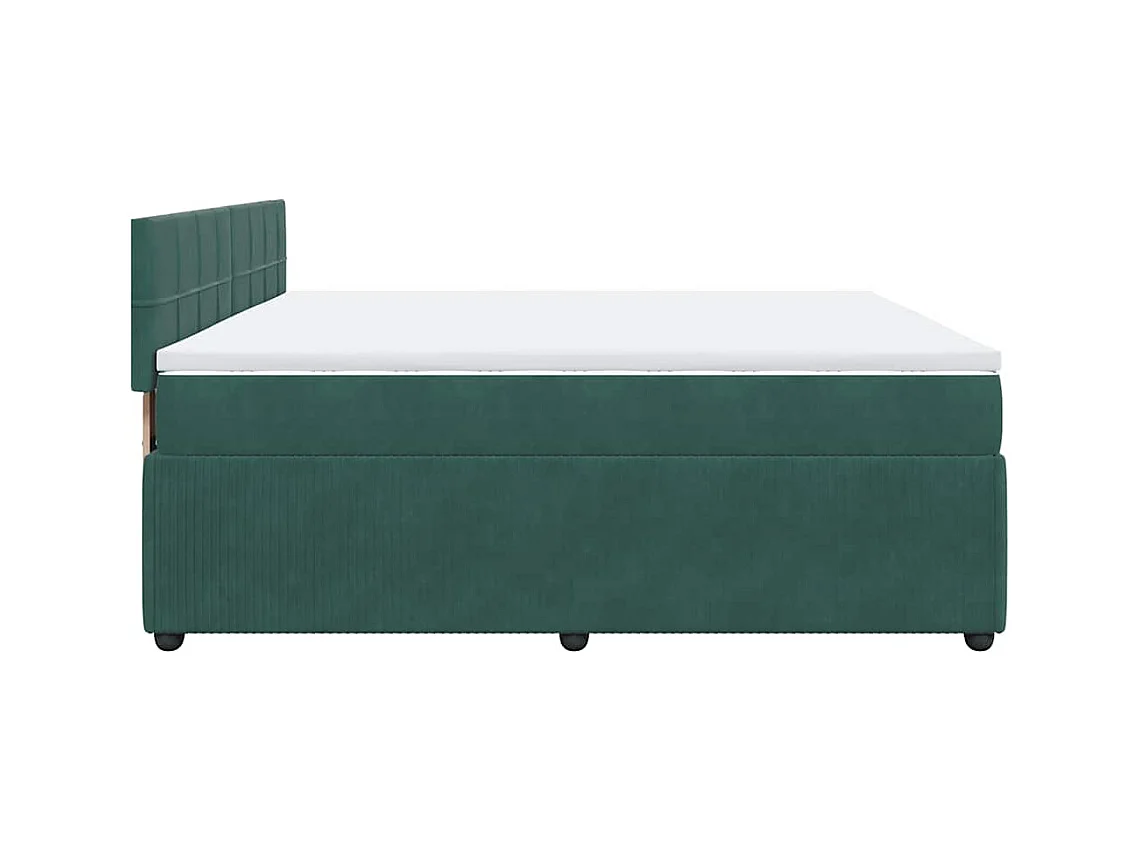 Boxspringbett mit Matratze Dunkelgrün 180x200 cm Samt
