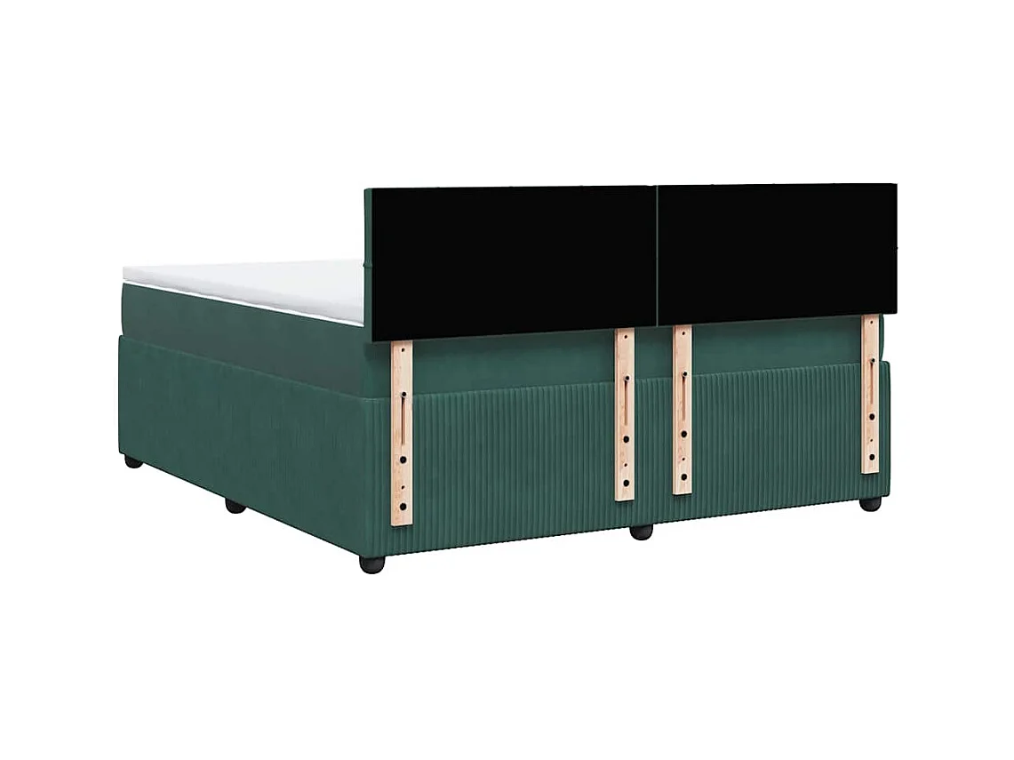 Boxspringbett mit Matratze Dunkelgrün 180x200 cm Samt