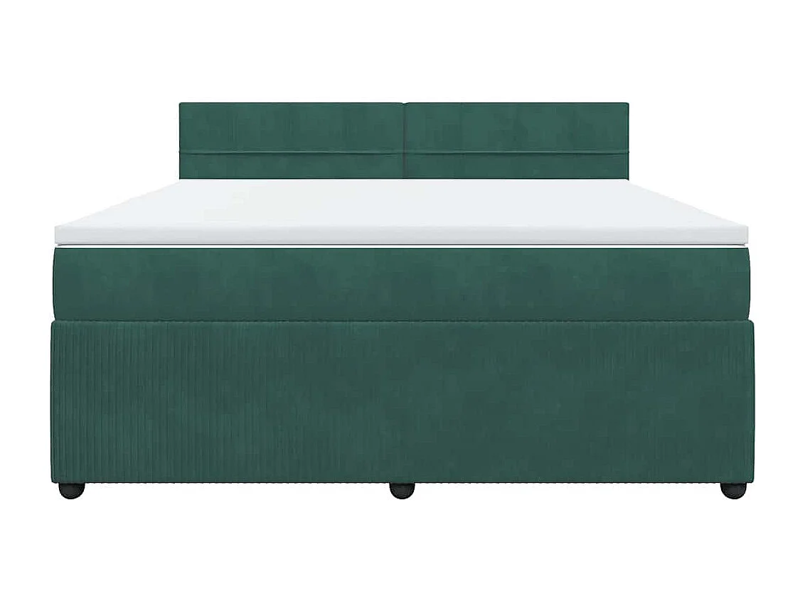 Boxspring met matras fluweel donkergroen 180x200 cm