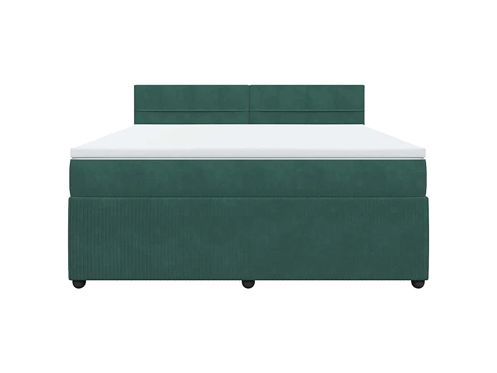 Boxspring met matras fluweel donkergroen 180x200 cm