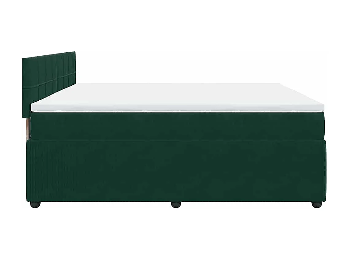 Boxspring met matras fluweel donkergroen 180x200 cm