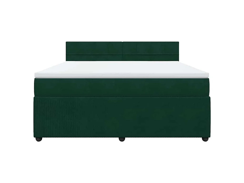 Boxspring met matras fluweel donkergroen 180x200 cm
