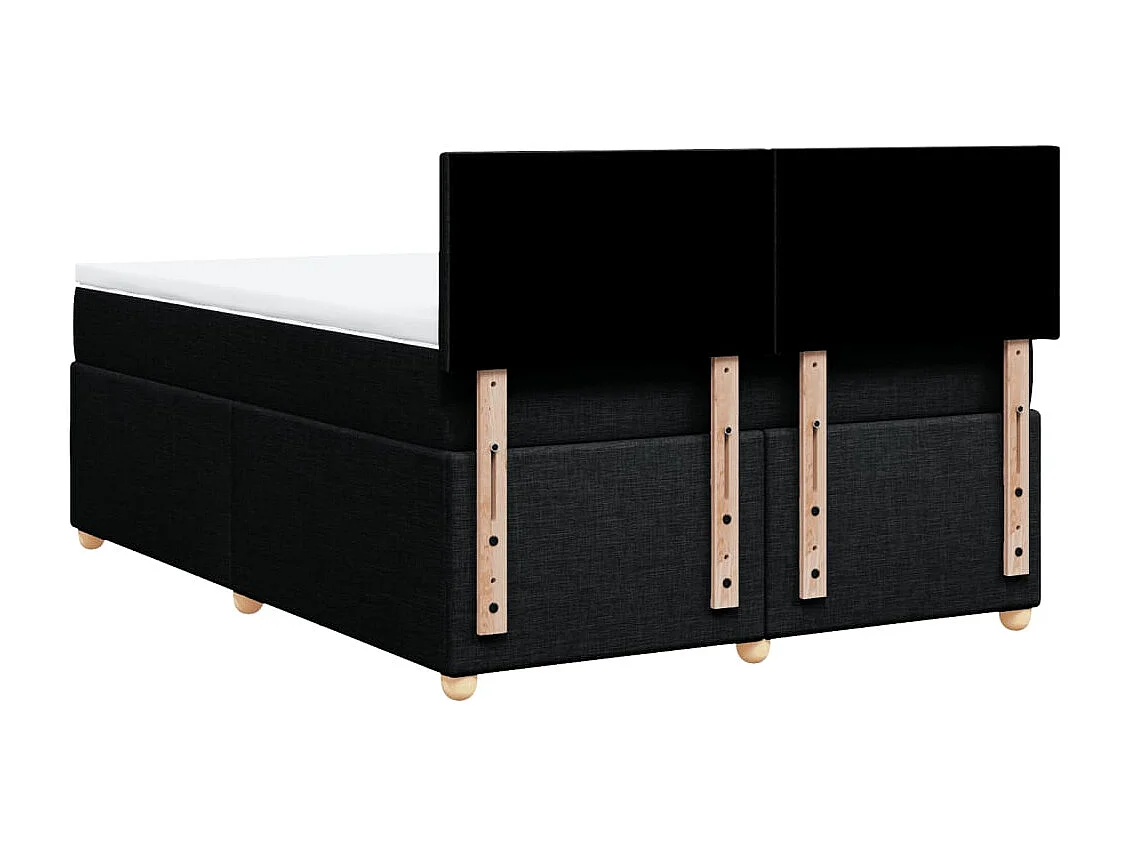 Giroletto a Molle con Materasso Nero 140x200 cm in Tessuto