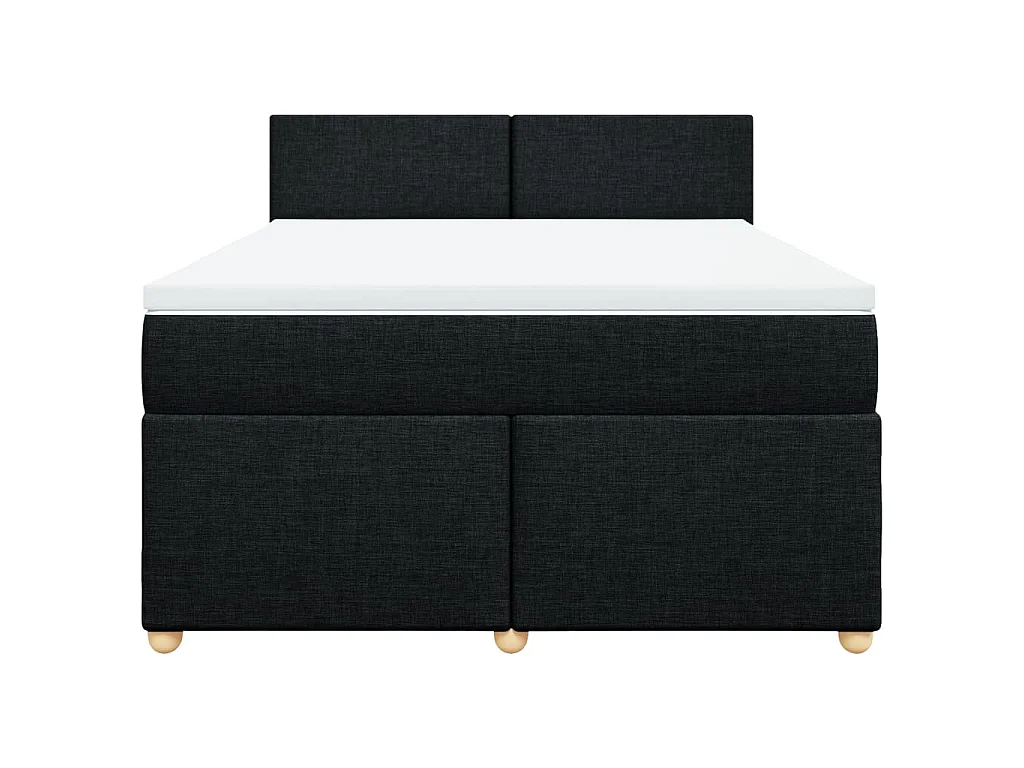 Cama box spring con colchón tela negro 140x200 cm