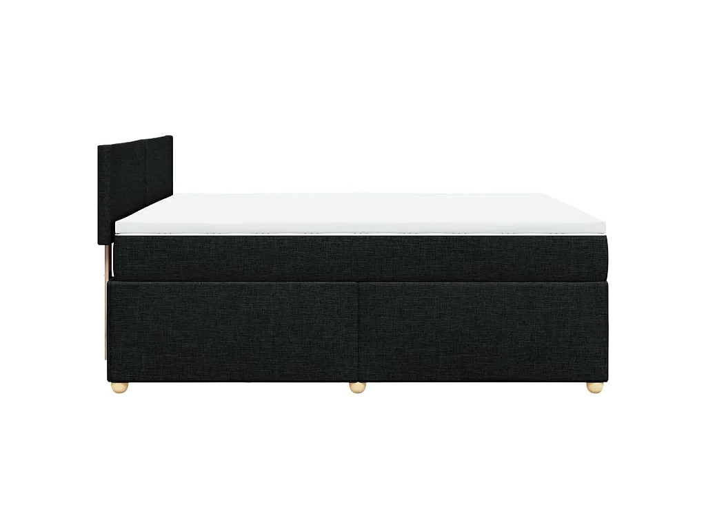 Cama box spring con colchón tela negro 140x200 cm