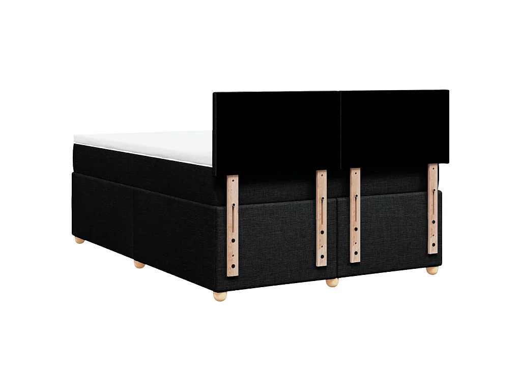 Cama box spring con colchón tela negro 140x200 cm