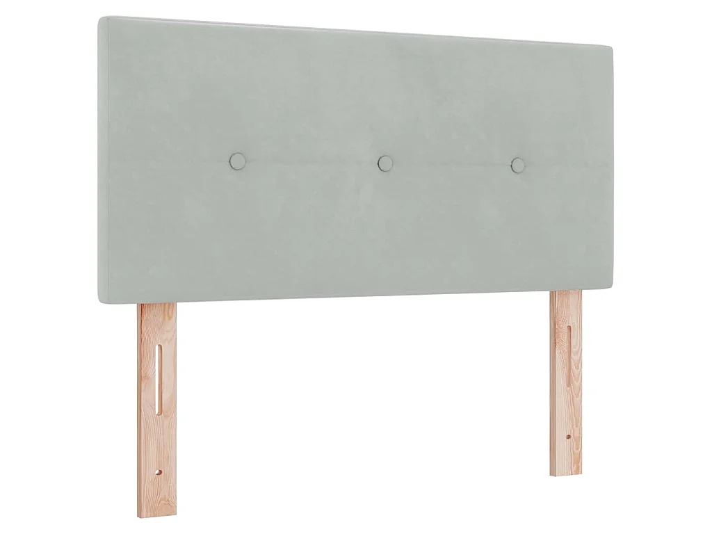 Letto a molle con testiera Grigio chiaro 90 x 200 cm Velluto