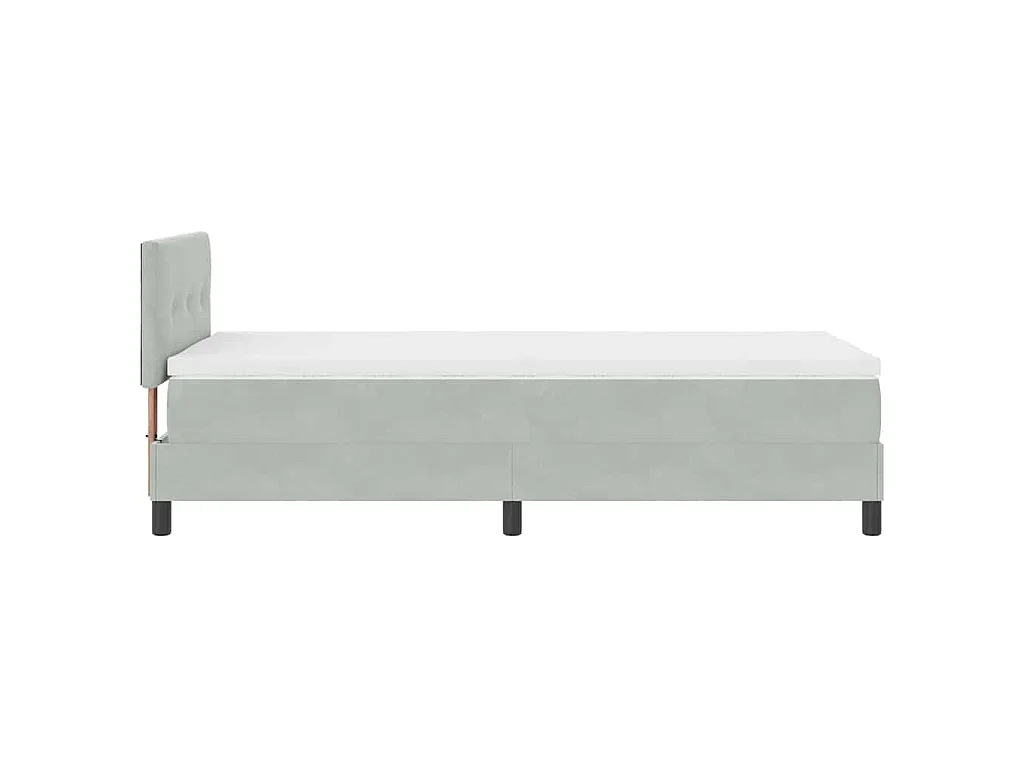Letto a molle con testiera Grigio chiaro 90 x 200 cm Velluto