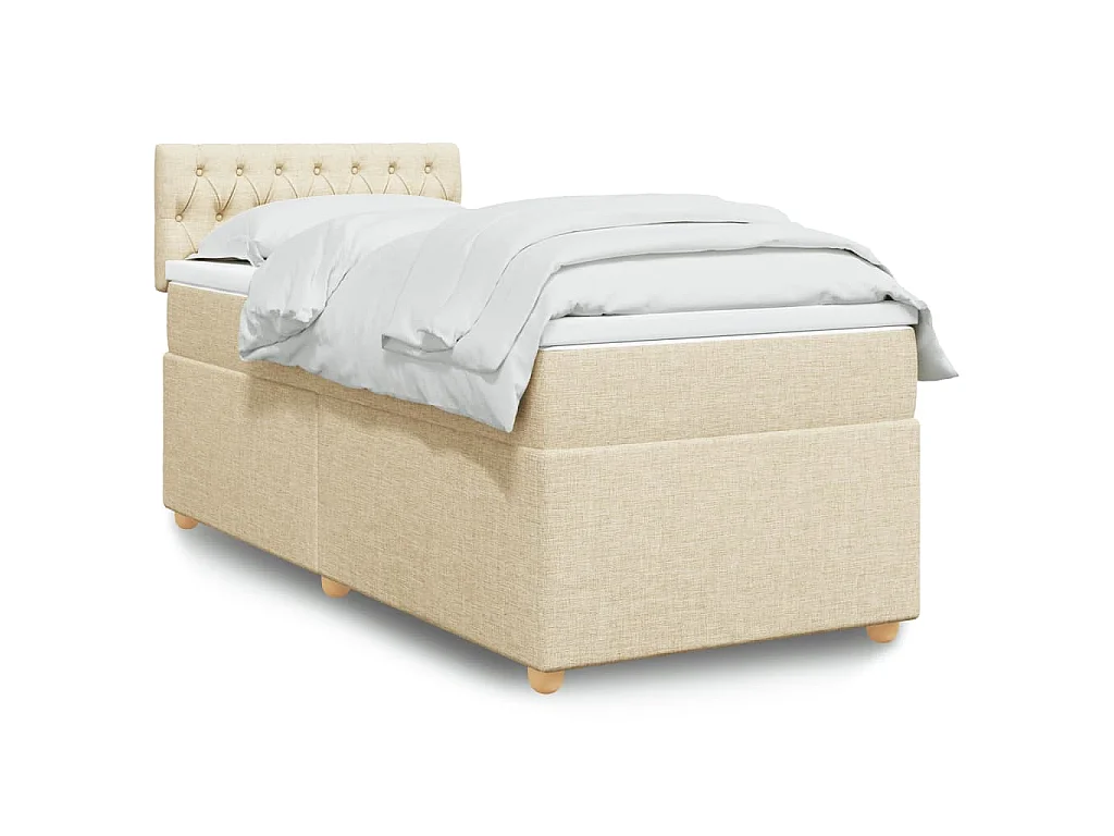 Giroletto a Molle con Materasso Crema 90x200 cm inTessuto