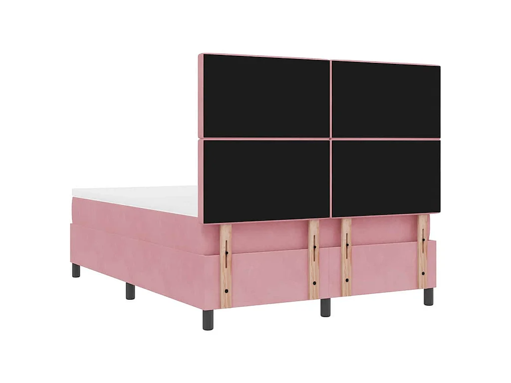 LED Box Spring Bed met matras Roze 160 x 200 cm Fluweel