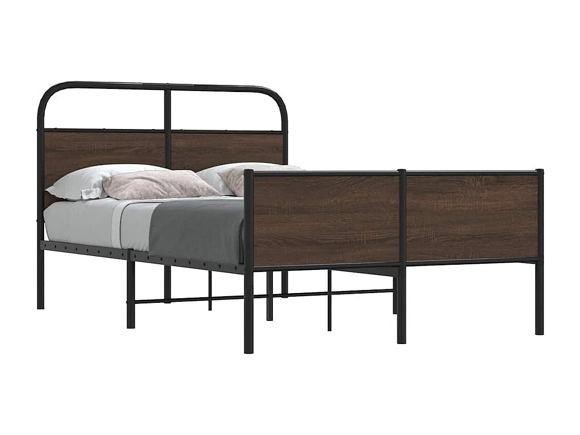 Bedframe zonder matras bewerkt hout bruin eikenkleur 140x190 cm