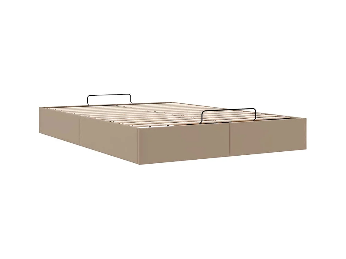 Cadre de lit ottoman sans matelas cappuccino 140x190 cm
