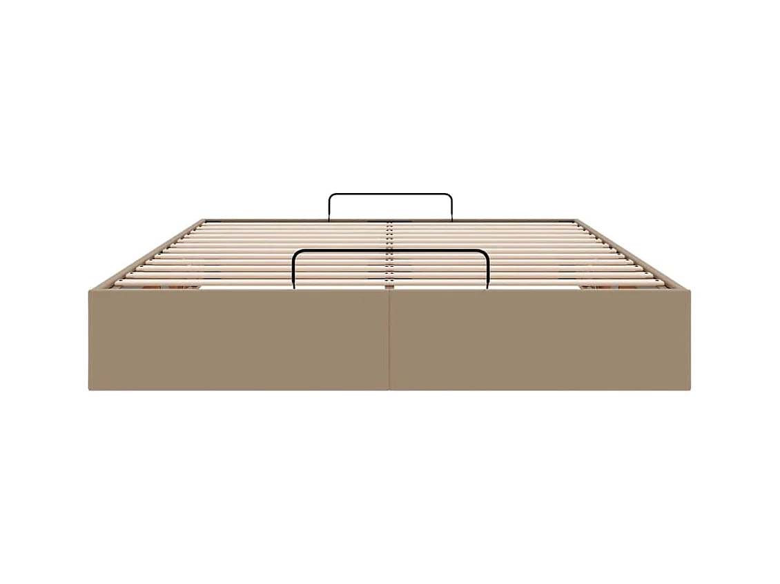 Cadre de lit ottoman sans matelas cappuccino 140x190 cm