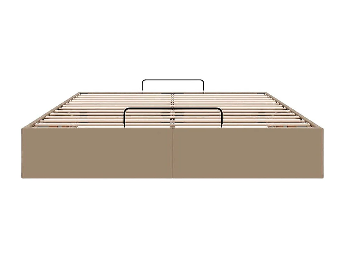 Bedframe zonder matras 140x190 cm kunstleer cappuccinokleurig