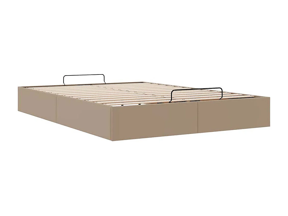 Bedframe zonder matras 140x190 cm kunstleer cappuccinokleurig
