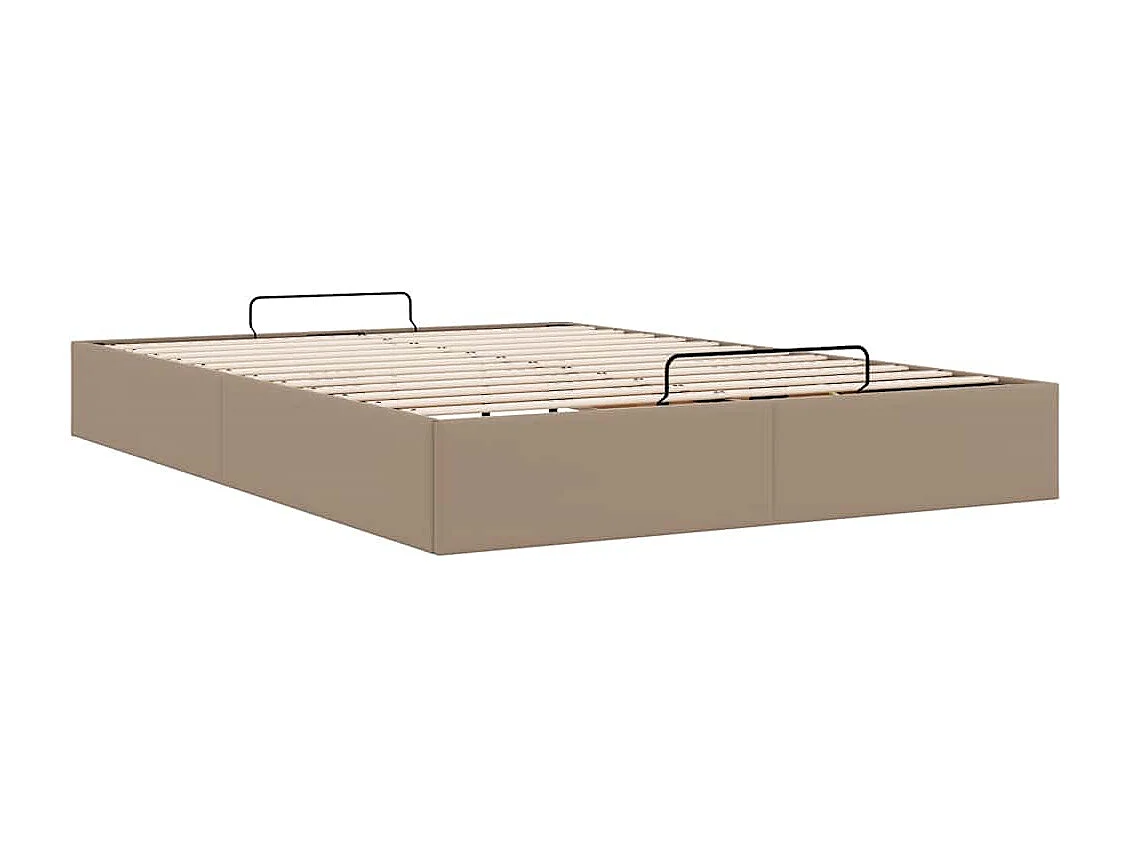 Bedframe zonder matras 140x190 cm kunstleer cappuccinokleurig
