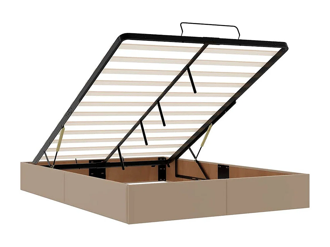 Bedframe zonder matras 140x190 cm kunstleer cappuccinokleurig