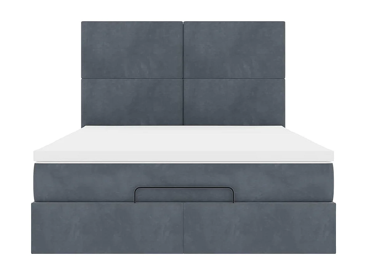 Struttura Letto Pouf con Materassi 140x200 cm in Velluto