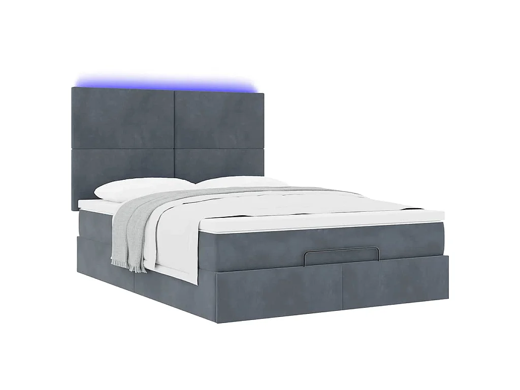 Estructura cama otomana con colchones gris oscuro 140x200cm