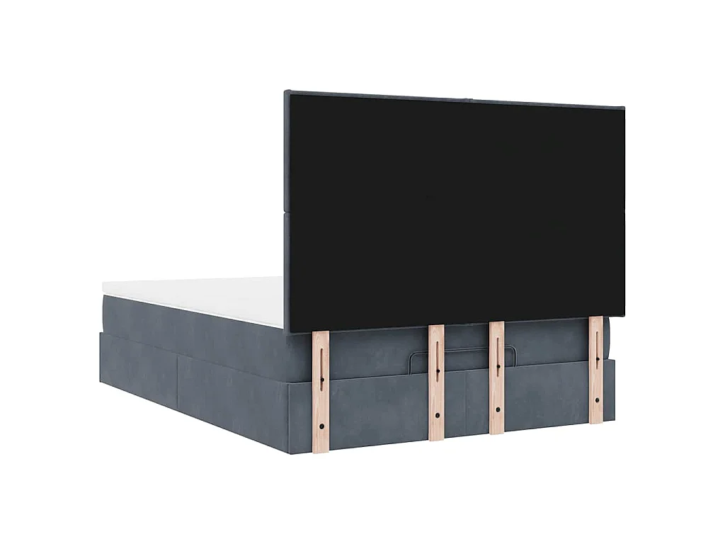 Estructura cama otomana con colchones gris oscuro 140x200cm