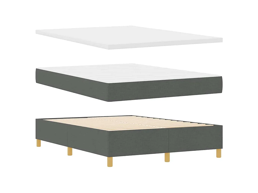Boxspringbed met hoofdeinde Donkergrijs 140 x 200 cm Stof