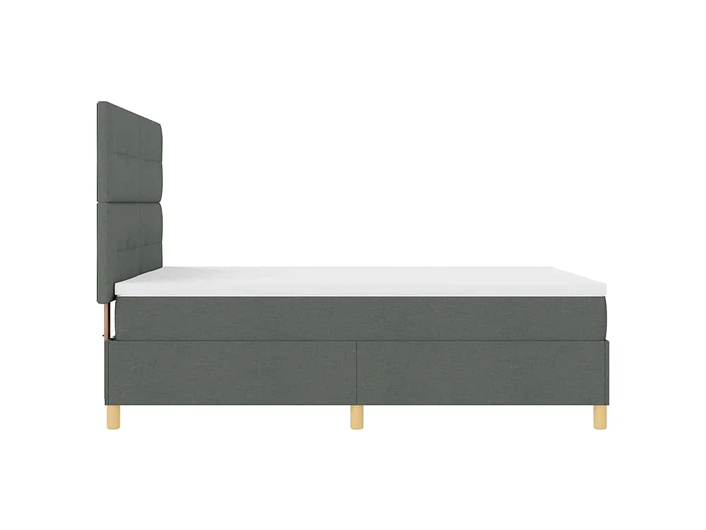 Boxspringbed met hoofdeinde Donkergrijs 140 x 200 cm Stof