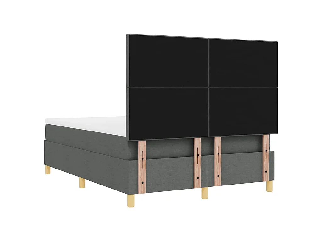 Boxspringbed met hoofdeinde Donkergrijs 140 x 200 cm Stof
