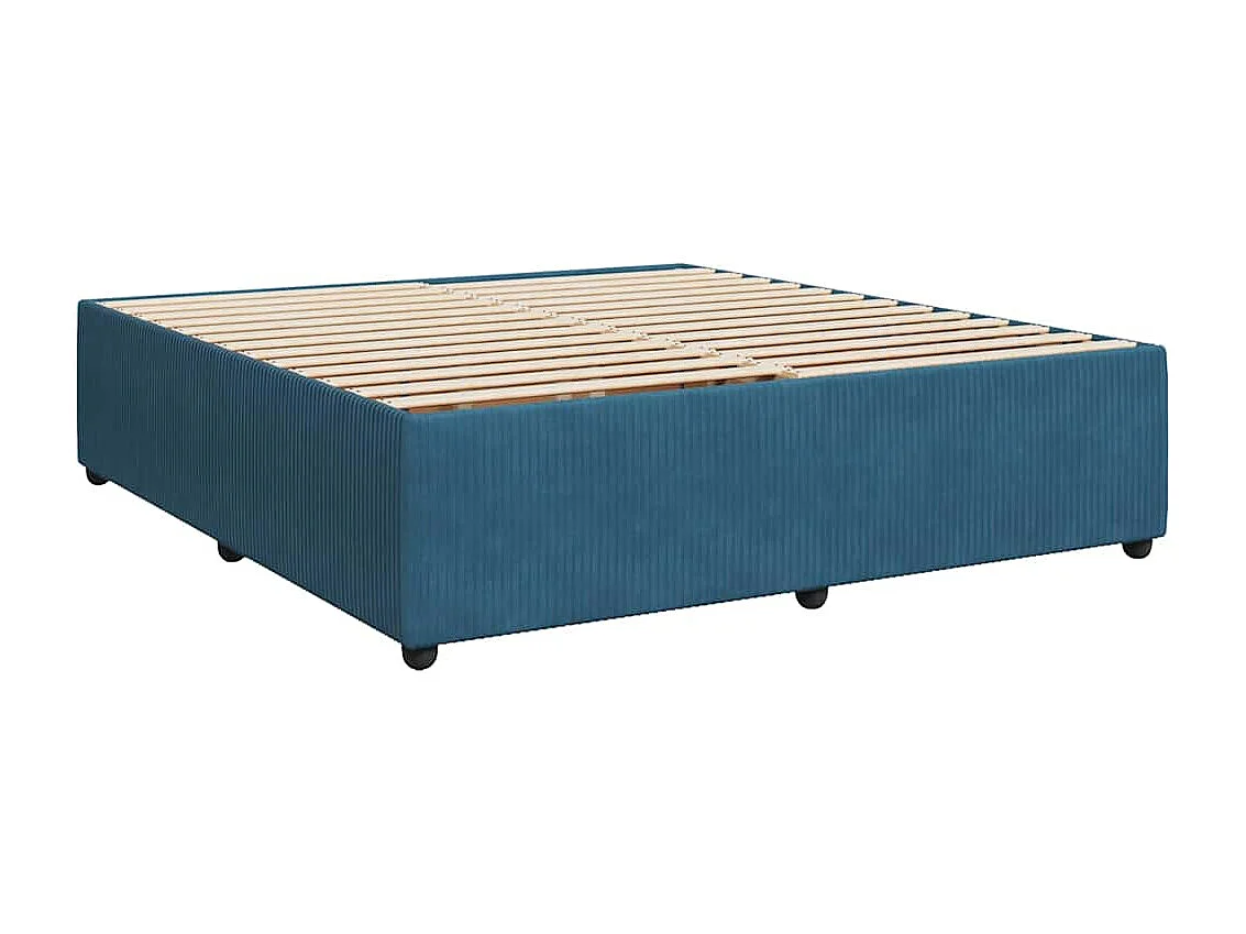 Giroletto a Molle con Materasso Blu Scuro 180x200 cm in Velluto