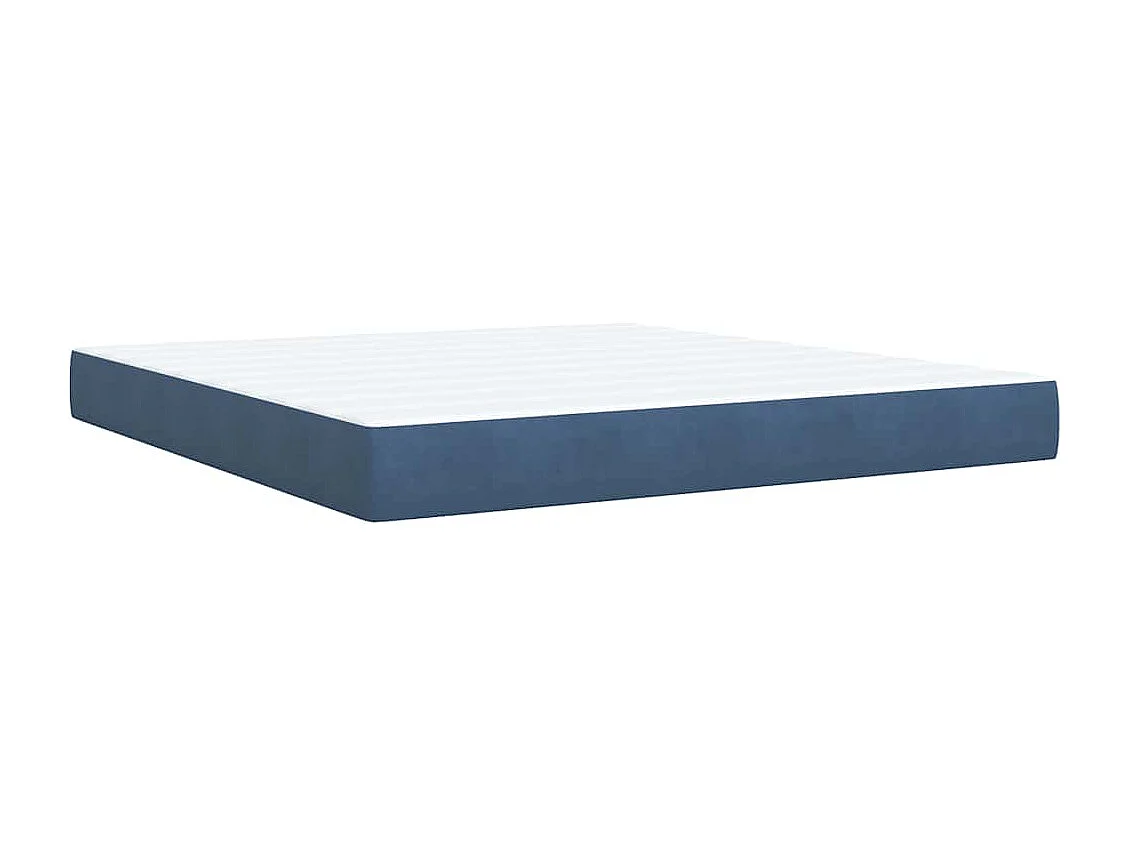 Giroletto a Molle con Materasso Blu Scuro 180x200 cm in Velluto