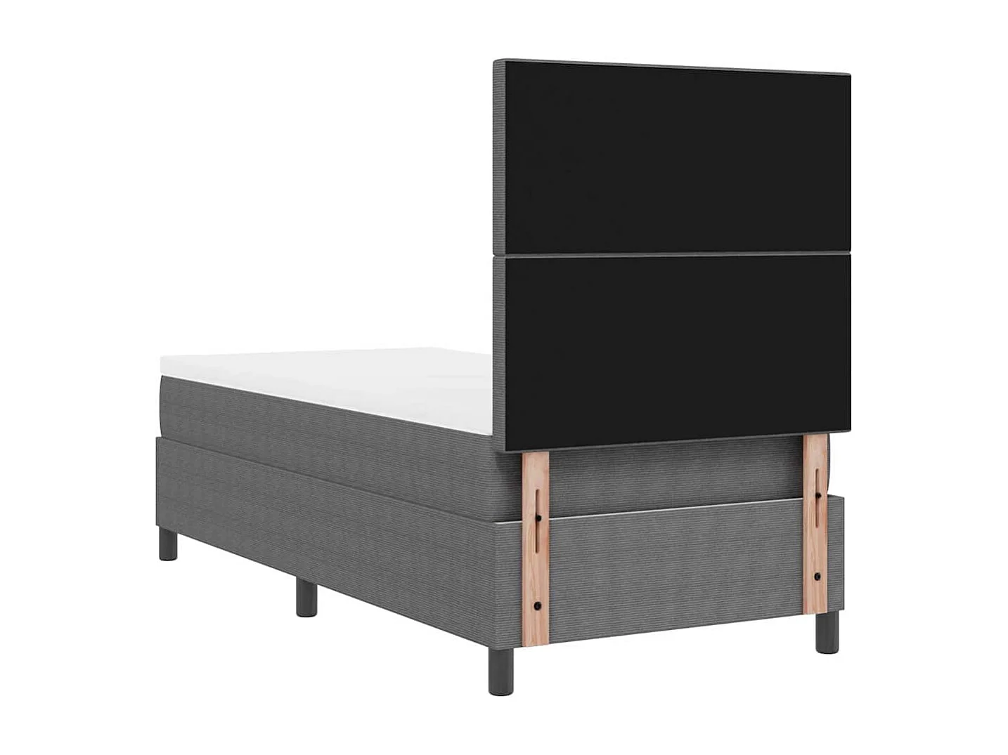 Boxspringbett Hellgrau und Weiß 90 x 190 cm Cordstoff