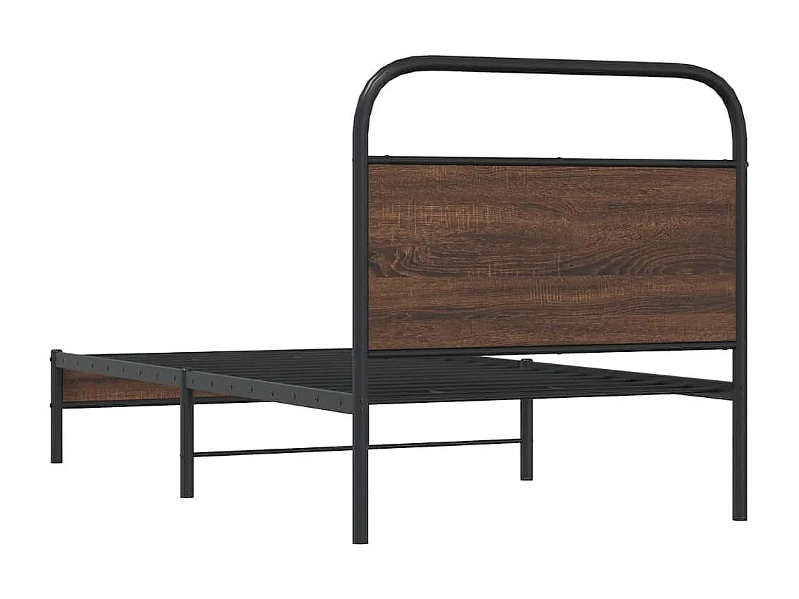 Cadre de lit sans matelas 90x200cm chêne marron bois ingénierie