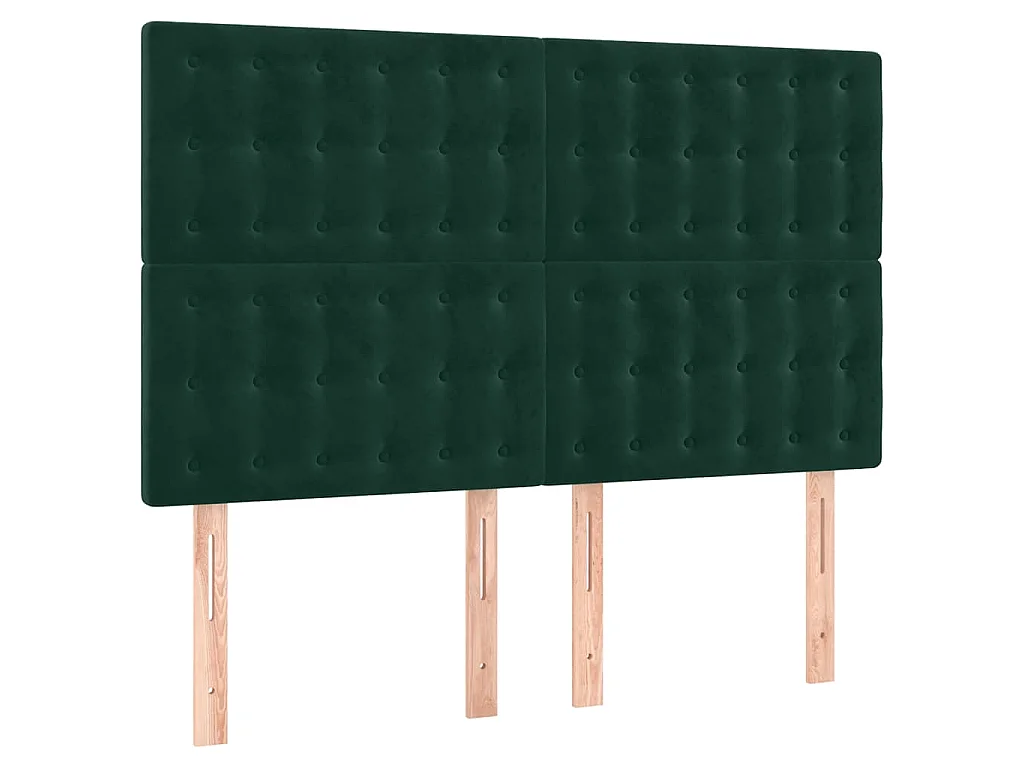 Sommier à lattes de lit matelas et LED Vert foncé 140x190 cm