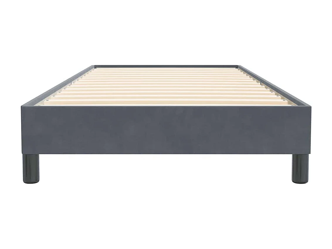 Letto a Molle senza Materasso Grigio Scuro 90x220 cm Velluto