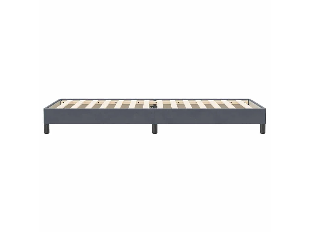 Cama com molas sem colchão 90x220 cm veludo cinzento-escuro