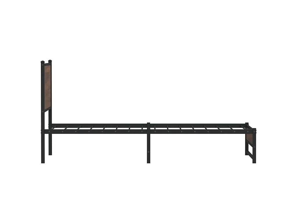 Cadre de lit en métal sans matelas chêne marron 90x200 cm