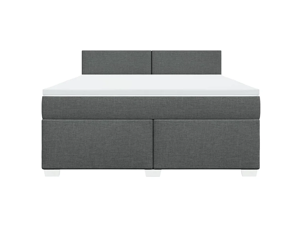 Sommier à lattes de lit avec matelas Gris foncé 180x200cm Tissu