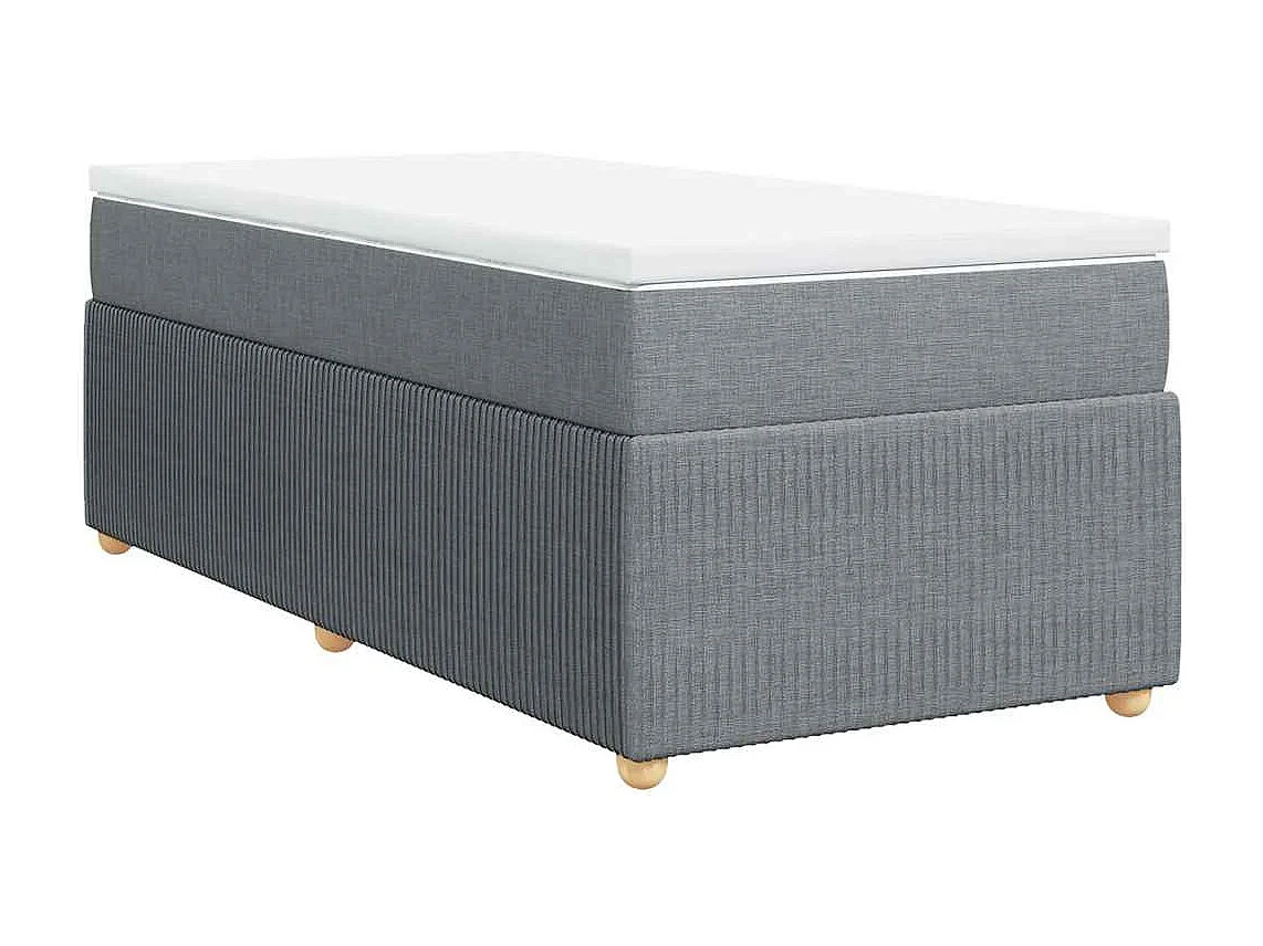 Sommier à lattes de lit avec matelas Gris clair 100x200cm Tissu