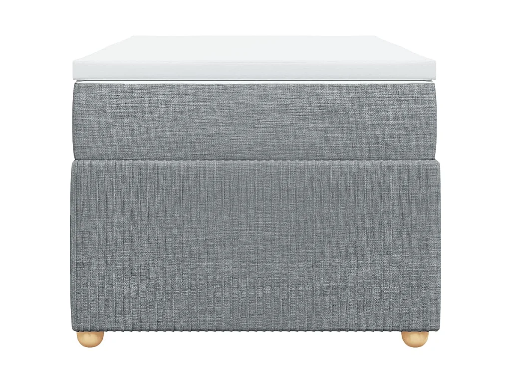 Cama box spring con colchón tela gris claro 100x200 cm
