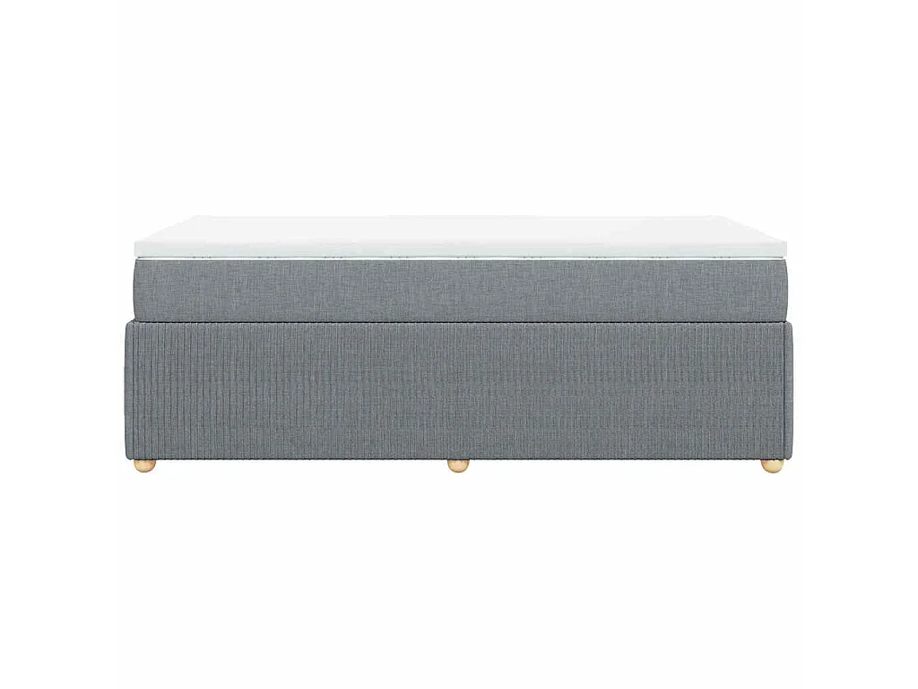 Cama box spring con colchón tela gris claro 100x200 cm