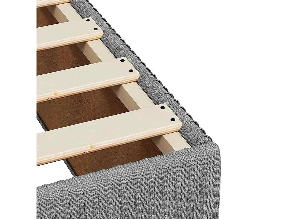 Cama box spring con colchón tela gris claro 100x200 cm