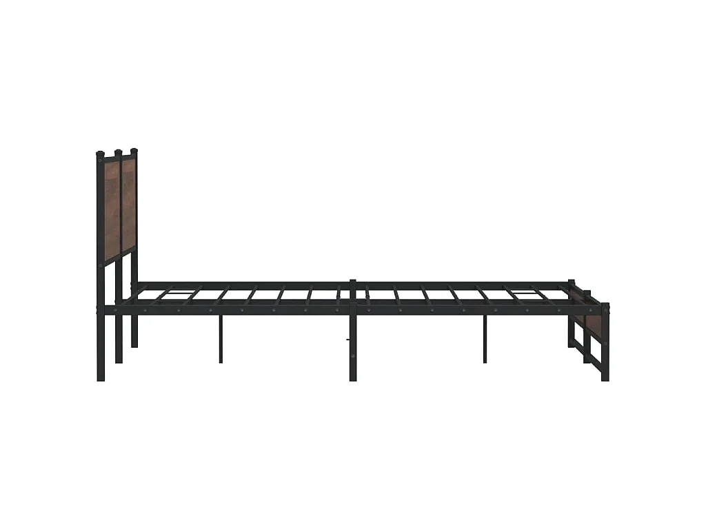 Metallbett ohne Matratze Braun Eichen-Optik 160x200 cm
