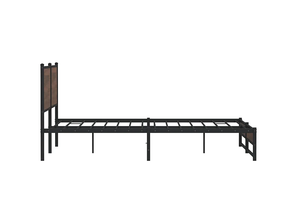 Metallbett ohne Matratze Braun Eichen-Optik 160x200 cm