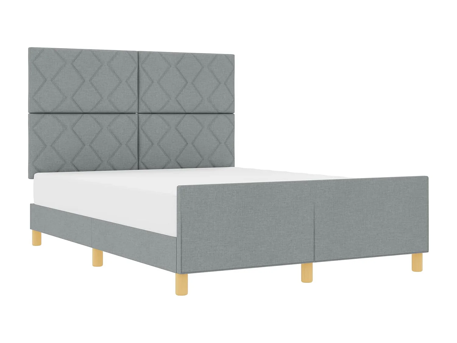 Estructura de cama con cabecera Gris claro 140 x 190 cm tela
